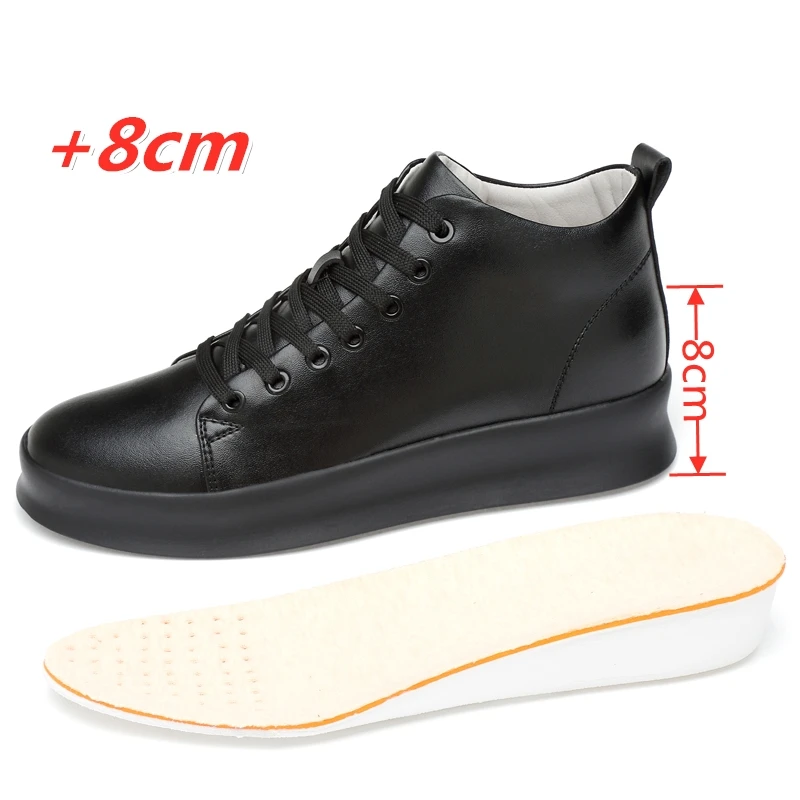 Men'S Shoes Black And White - Men Sneakers Height Increase Shoes for