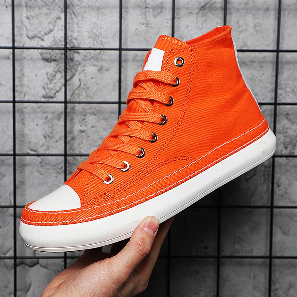 Men'S Shoes Black And White - Men's High Top Canvas Shoes Casual