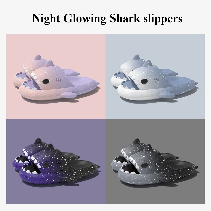 Cute Cartoon Shark Slippers Fo - Men Shoes Size To Women 评论和价格