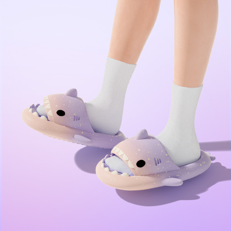 Cute Cartoon Shark Slippers Fo - Men Shoes Size To Women 评论和价格