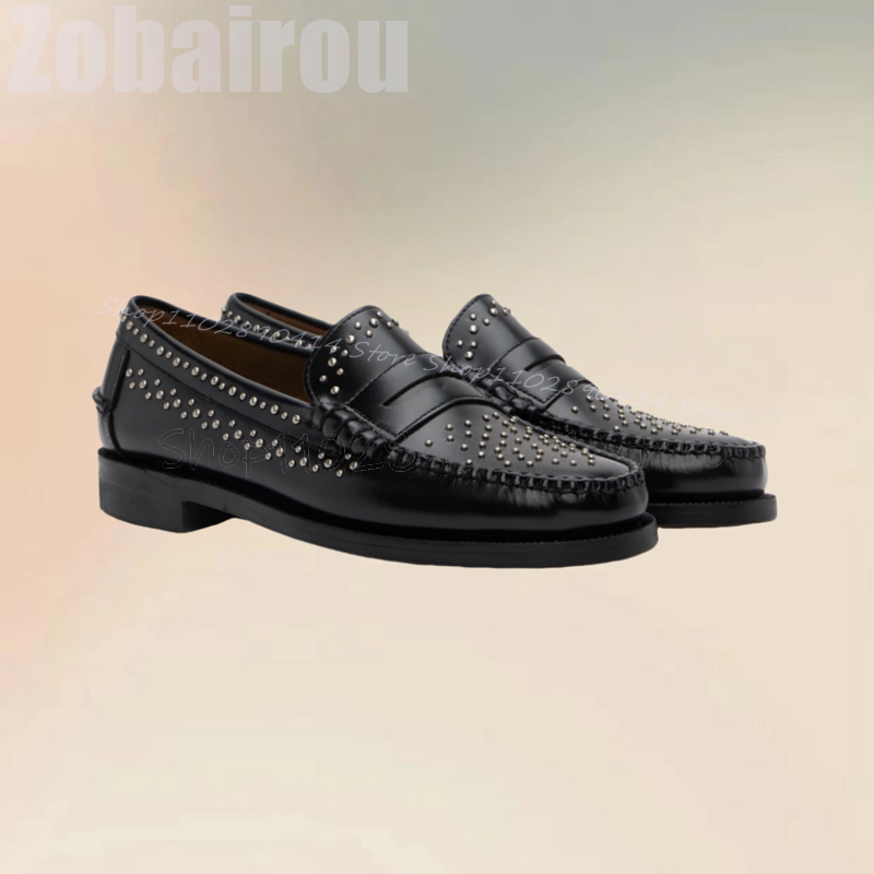 Black White Pleated Design Riv - Men'S Shoes Black And White 评论和价格