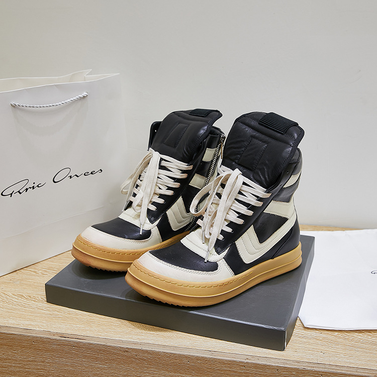 High Top Ankle Boots Black Whi - Men'S Shoes Black And White 评论和价格
