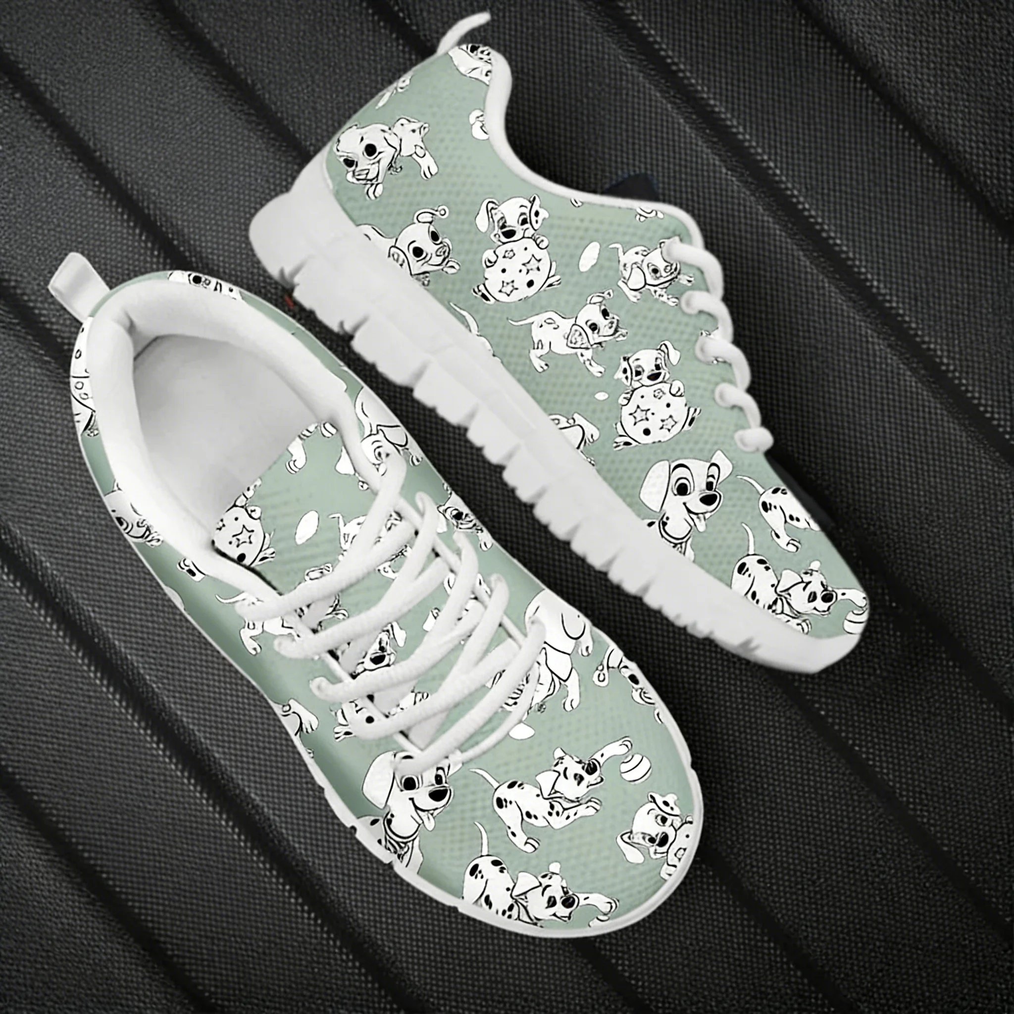Dalmatian Dog Cute Pattern Wom - Men'S Shoes Black And White 评论和价格