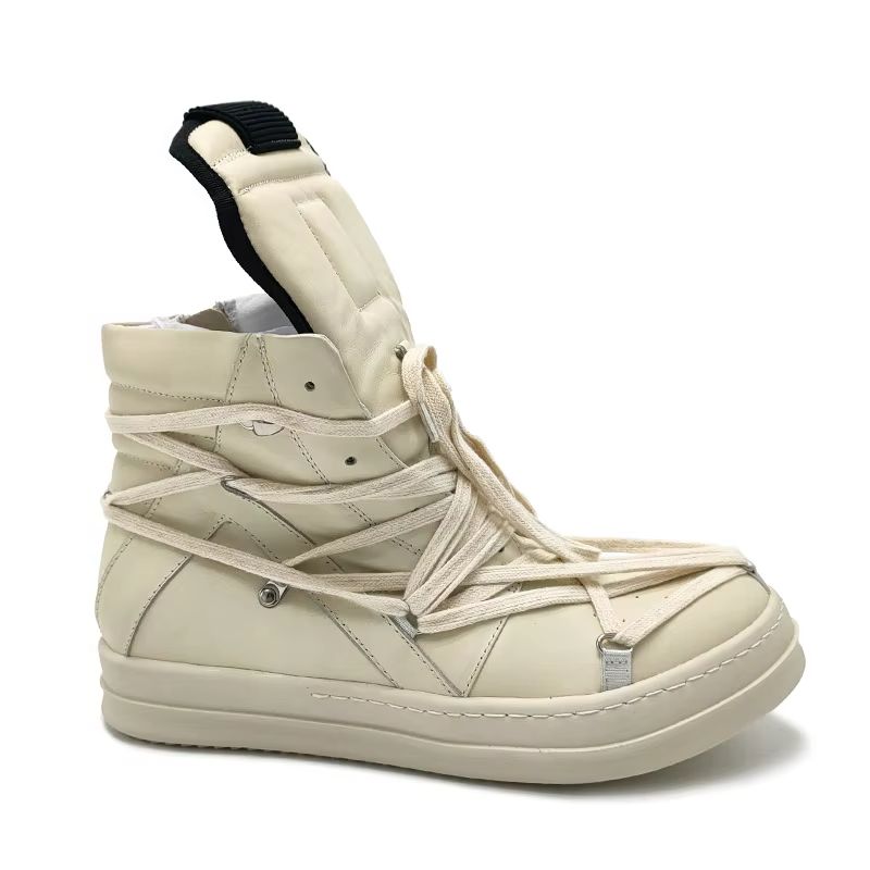 Men High Top Shoes Luxury Lace - Men'S Shoes Black And White 评论和价格