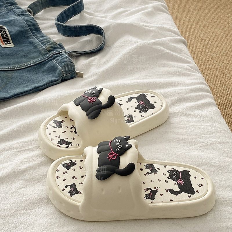 Printting Cute Bear Women Slip - Men Shoes Size To Women 评论和价格