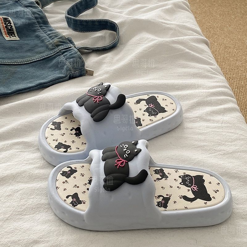 Printting Cute Bear Women Slip - Men Shoes Size To Women 评论和价格