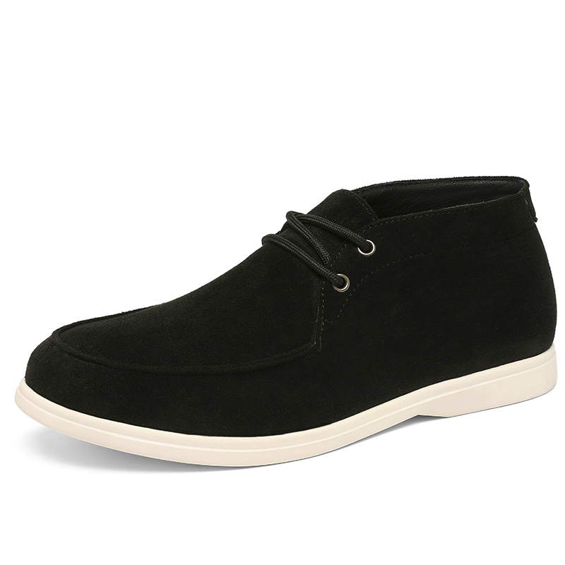 Classic British Style Suede Le - Men'S Shoes Black And White 评论和价格