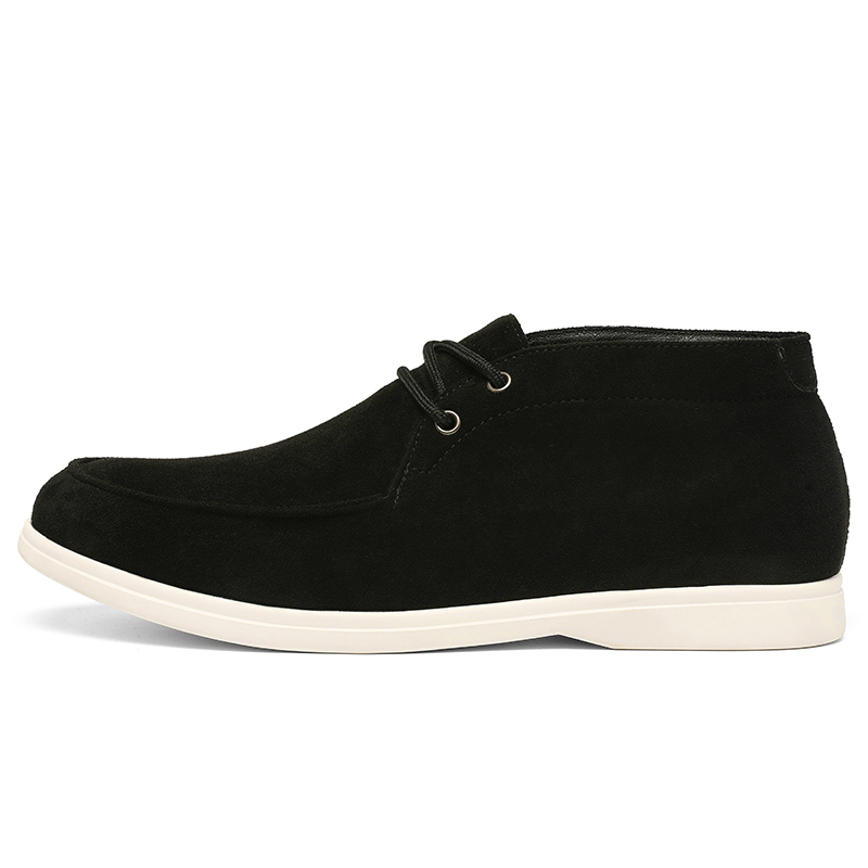 Classic British Style Suede Le - Men'S Shoes Black And White 评论和价格