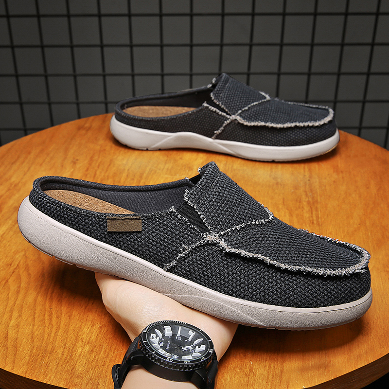 Canvas Slip on Half Shoes for  - Men'S Shoes Daily Use 评论和价格